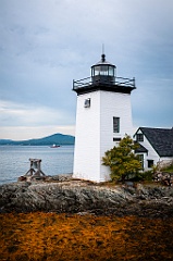 Grindle Point Lighthouse Tower Overlooks the Bay in Maine